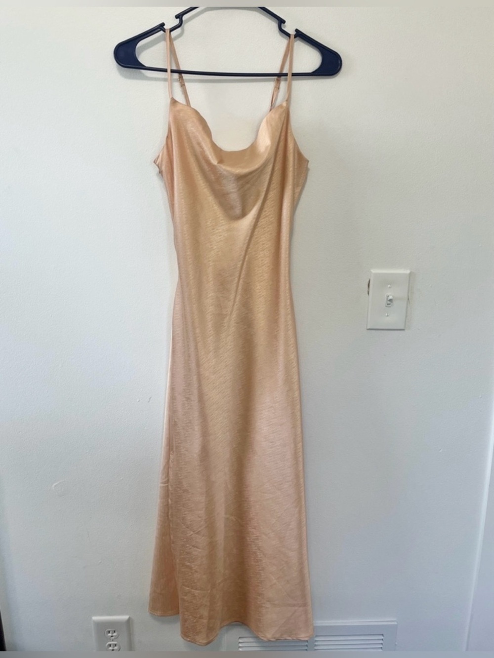 Anthropologie Flat White Champagne Slip Dress- Size Small